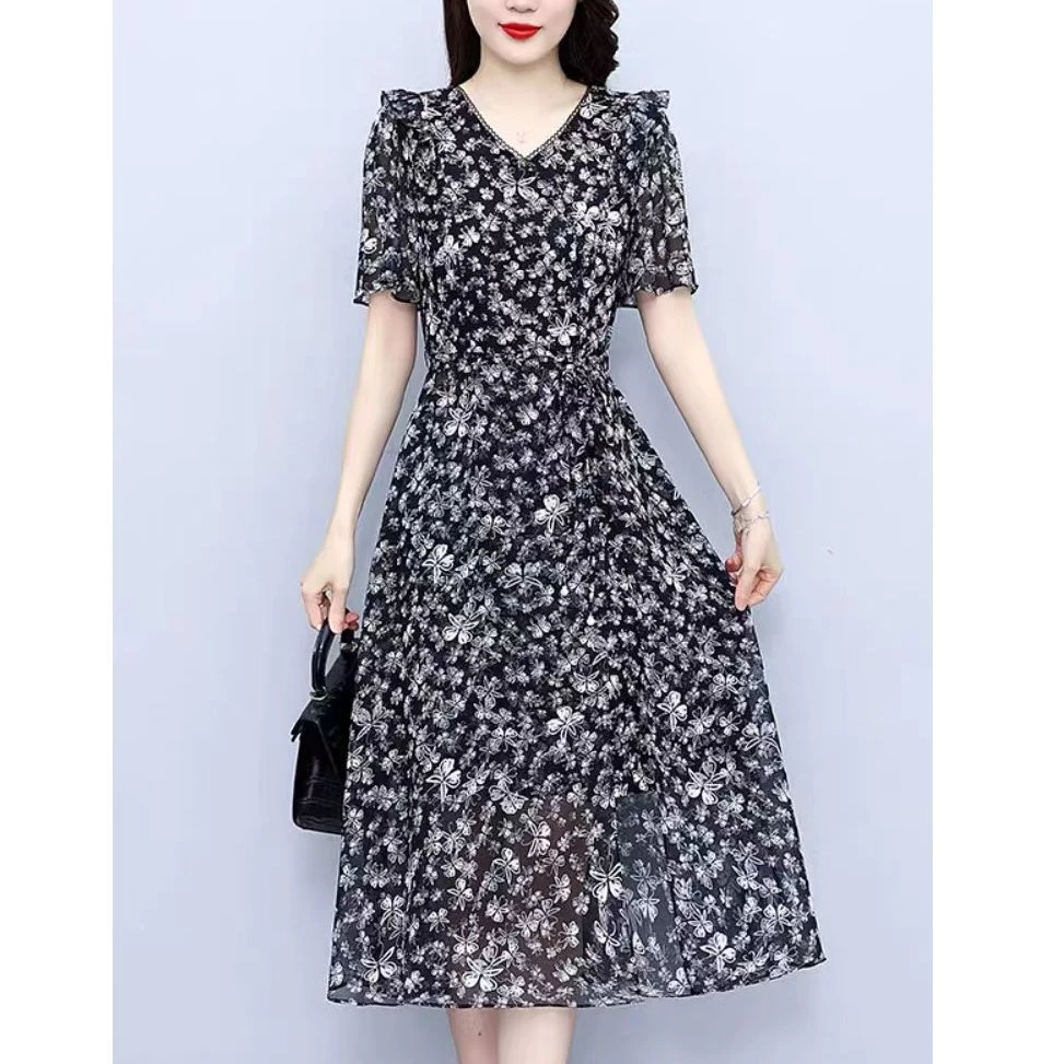 TY428061回味依衣新款时尚气质优雅简约修身显瘦减龄连衣裙