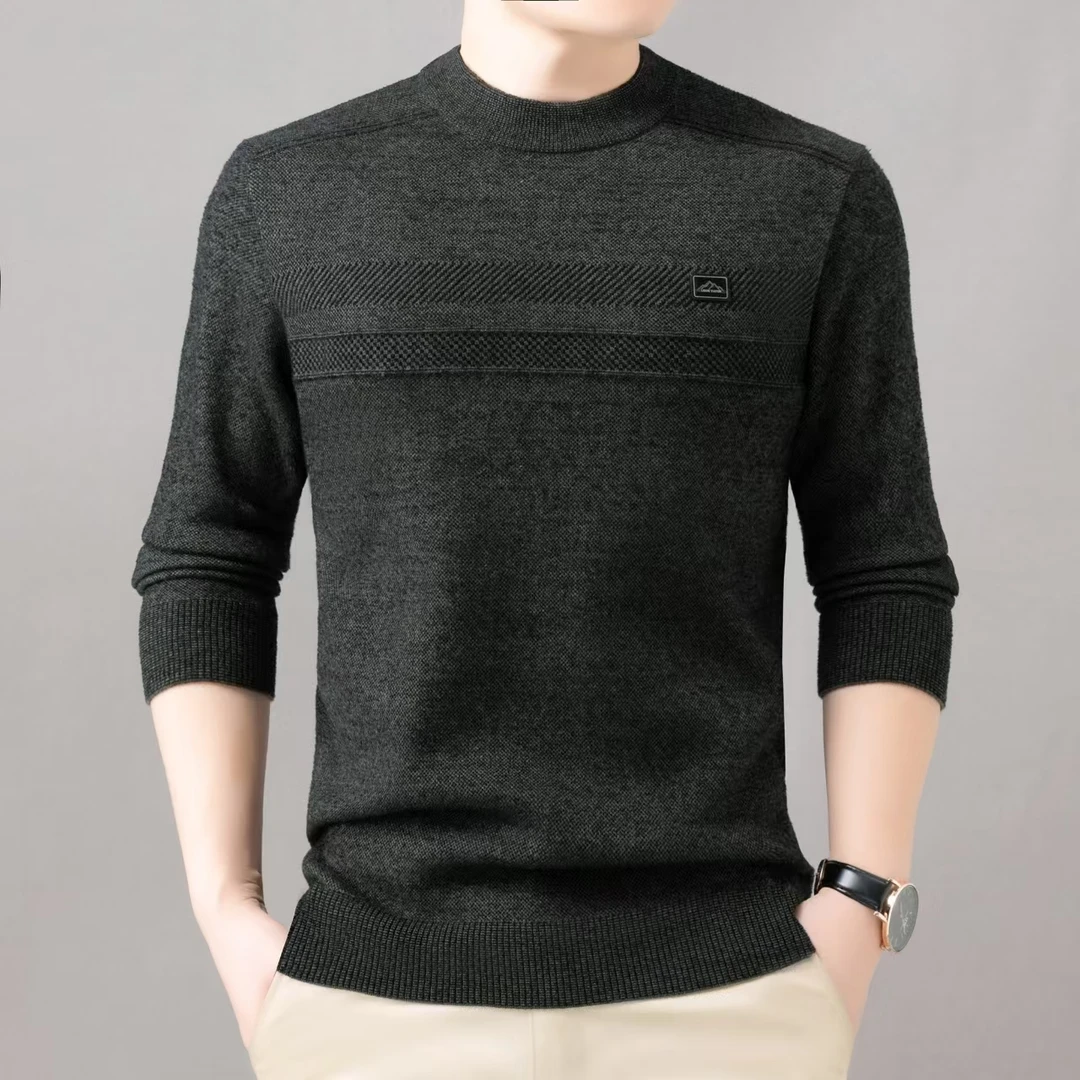 2024男士冬季新款长袖时尚圆领打底上衣毛衣休闲百搭519