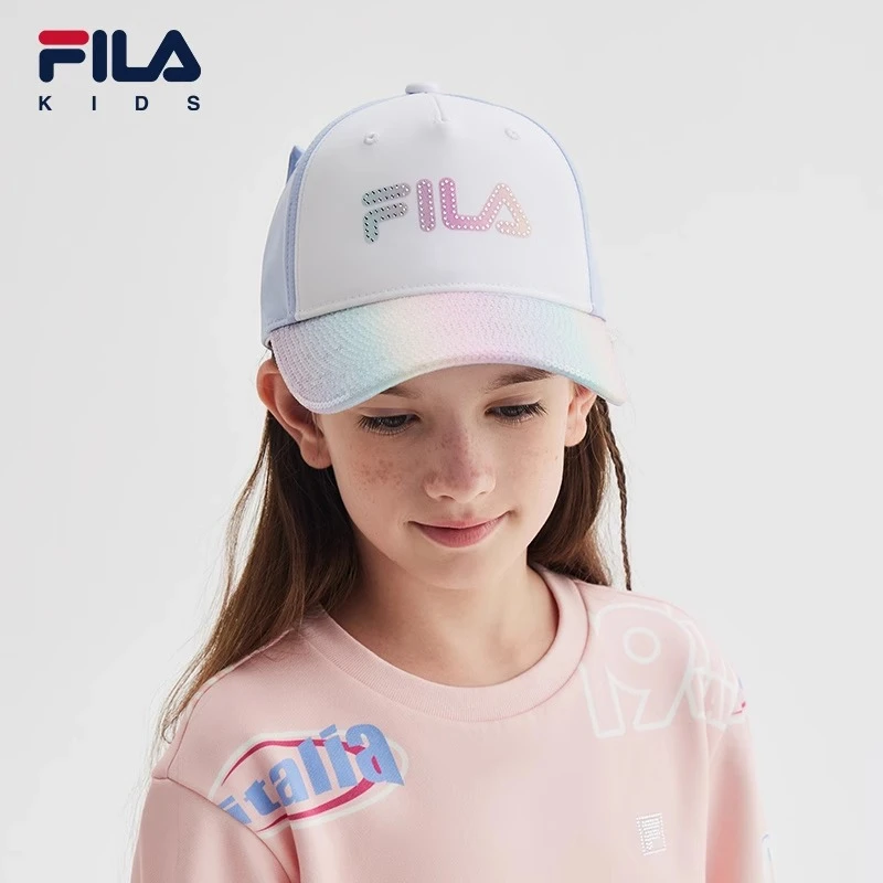 【斐乐儿童】2024年夏季百搭女中大童运动休闲时尚棒球帽K18B412202