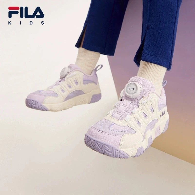 【斐乐儿童】2024冬季可颂复古经典中大童复古篮球鞋K14341204