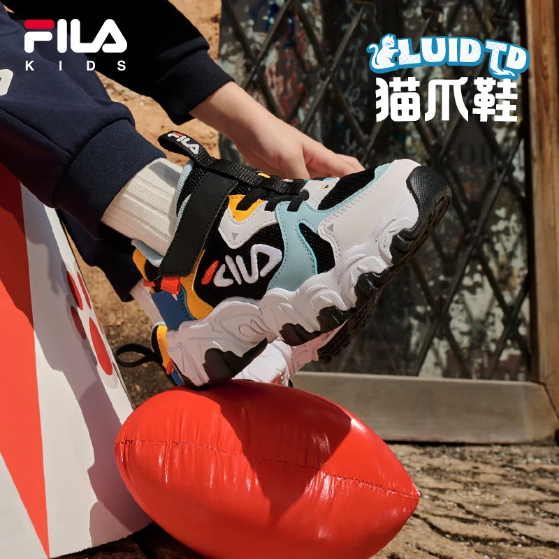 【猫爪】斐乐魔术贴耐磨防滑2025年夏季小童复古运动跑鞋K54B511102