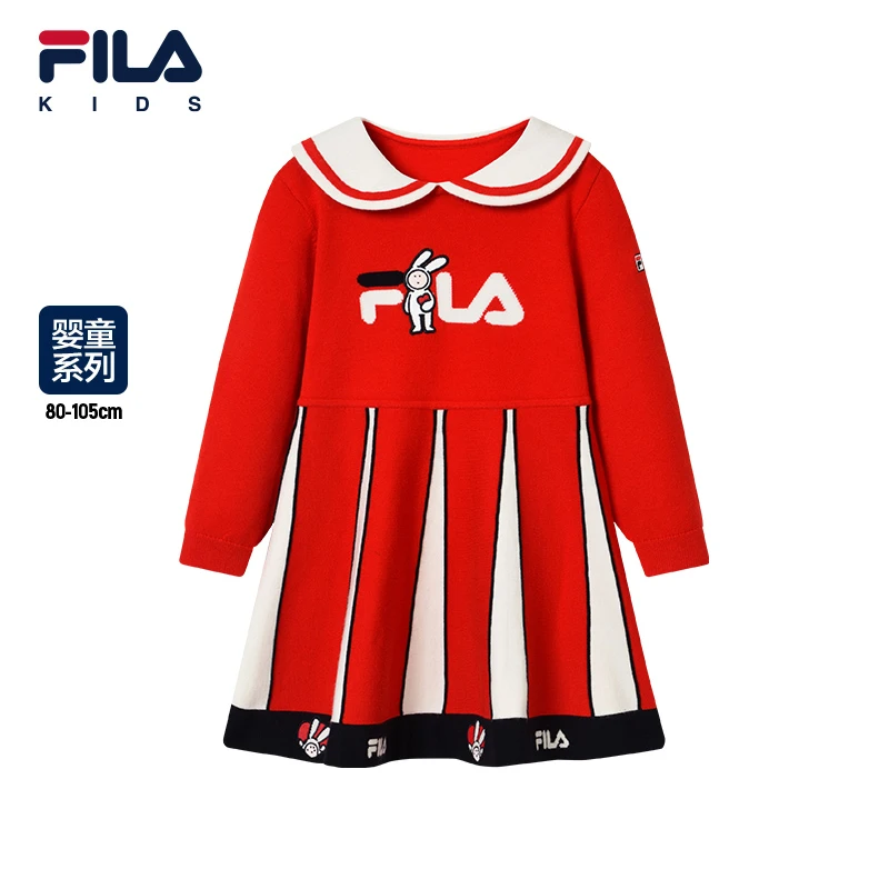 斐乐儿童童装中大童针织裙子2023春季幼小童毛织连衣裙K16G311301