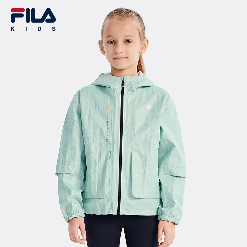 【斐乐儿童】2024年秋季新款中大童防风梭织连帽上衣外套K12G433709