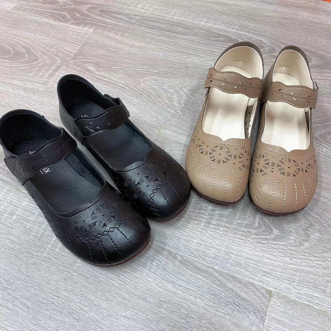 2331复古中老年女鞋舒适软底单鞋平底妈妈鞋