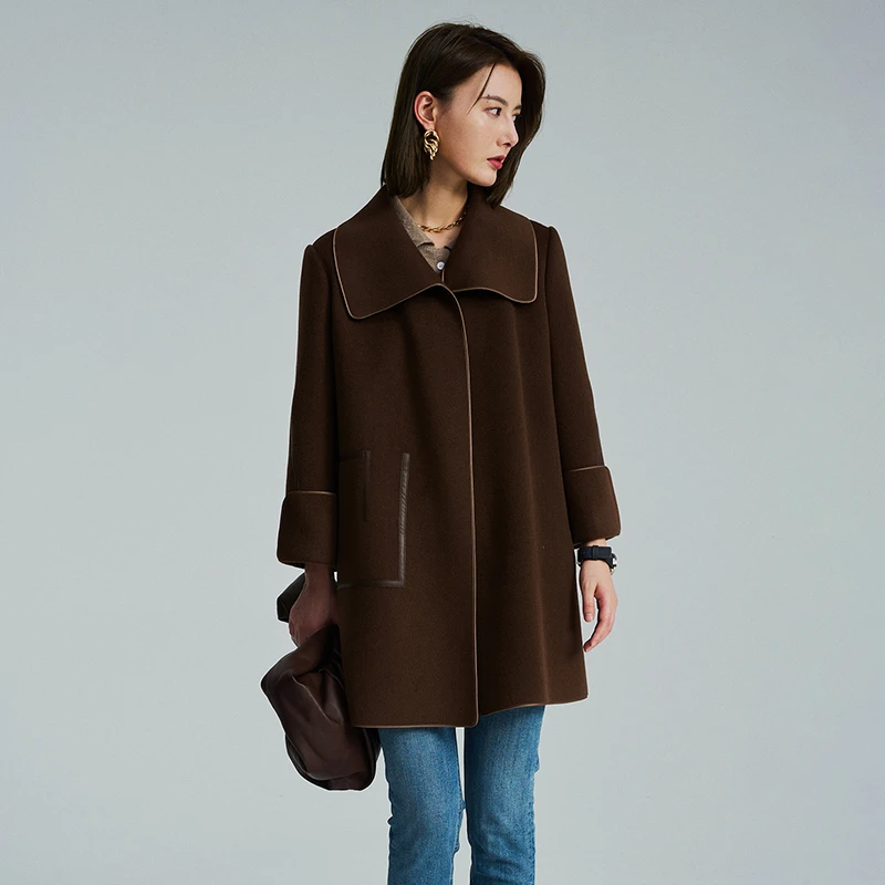 JADE SHADW/翡翠影双面呢大衣短款绵羊毛山羊绒女时尚小个子B2108