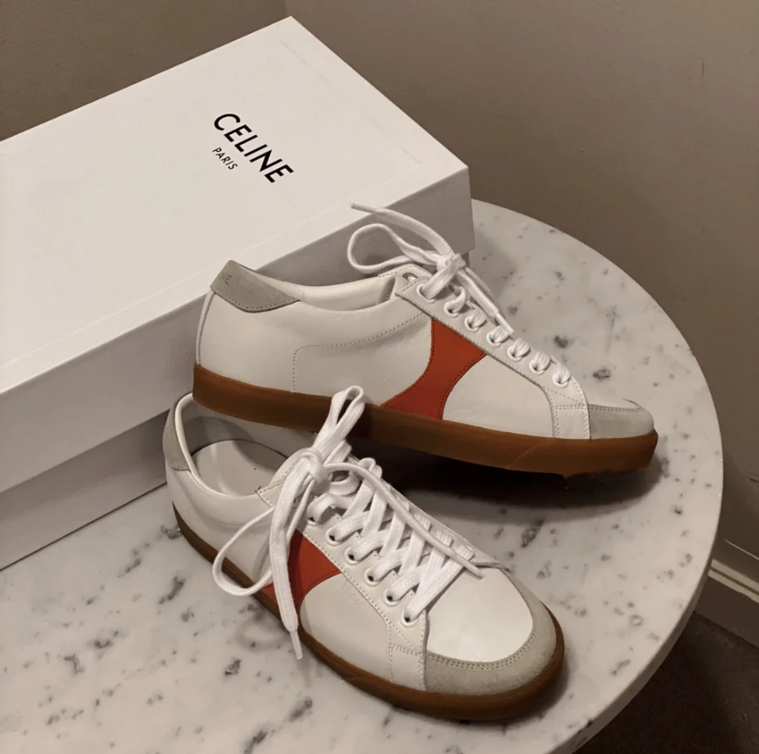 全新未使用 Celine/思琳 Celine白色德训小板鞋34码