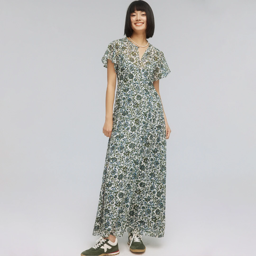 小虫森林木屋女孩“仙氧感”法式一体式吊带设计连衣裙-TE4CLY006