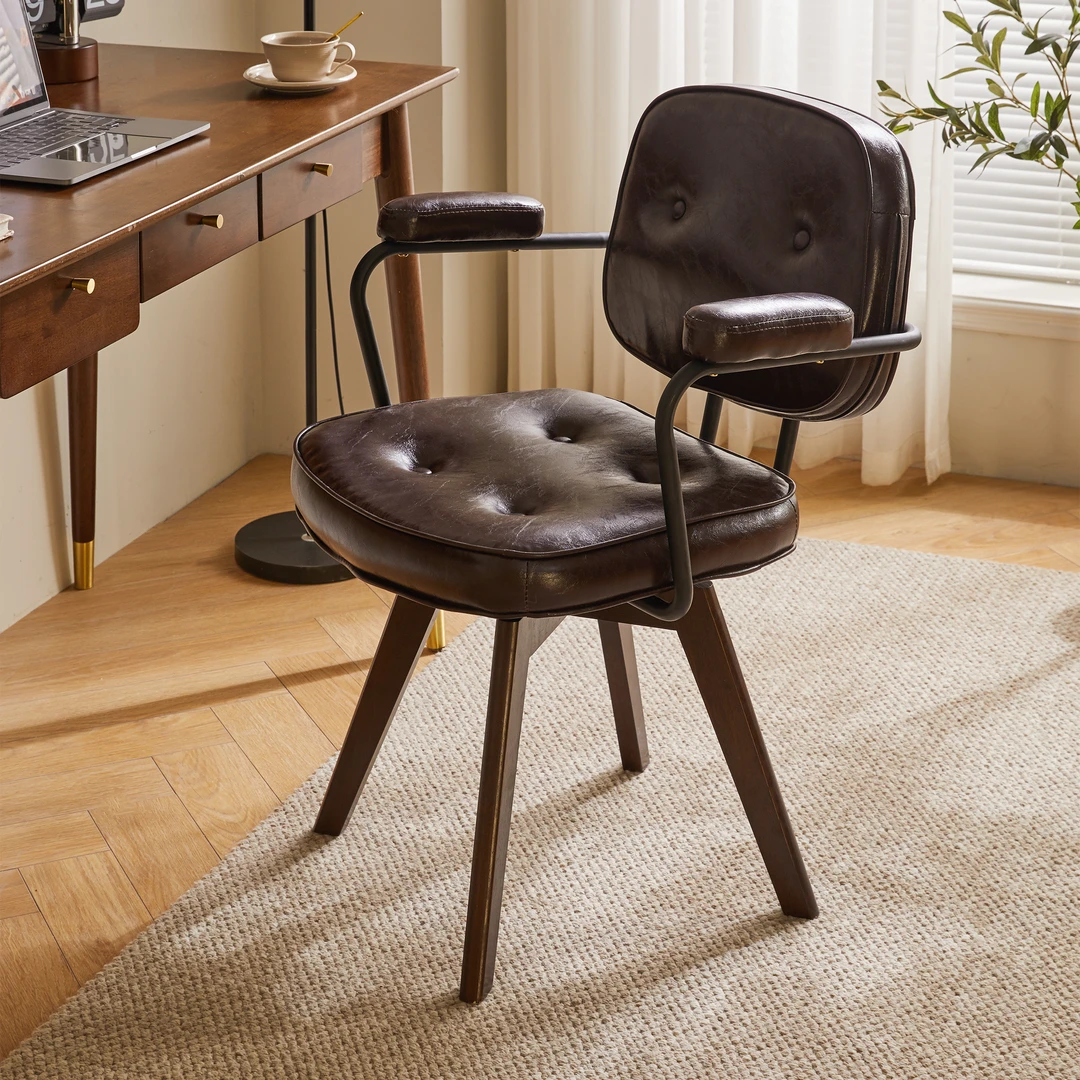 【咖啡色自在电脑椅】靠背电脑椅学习书桌椅卧室书房办公旋转休闲椅