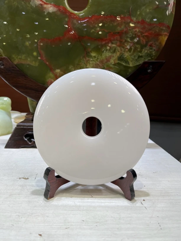 直径16精品天然玉石平安扣摆件