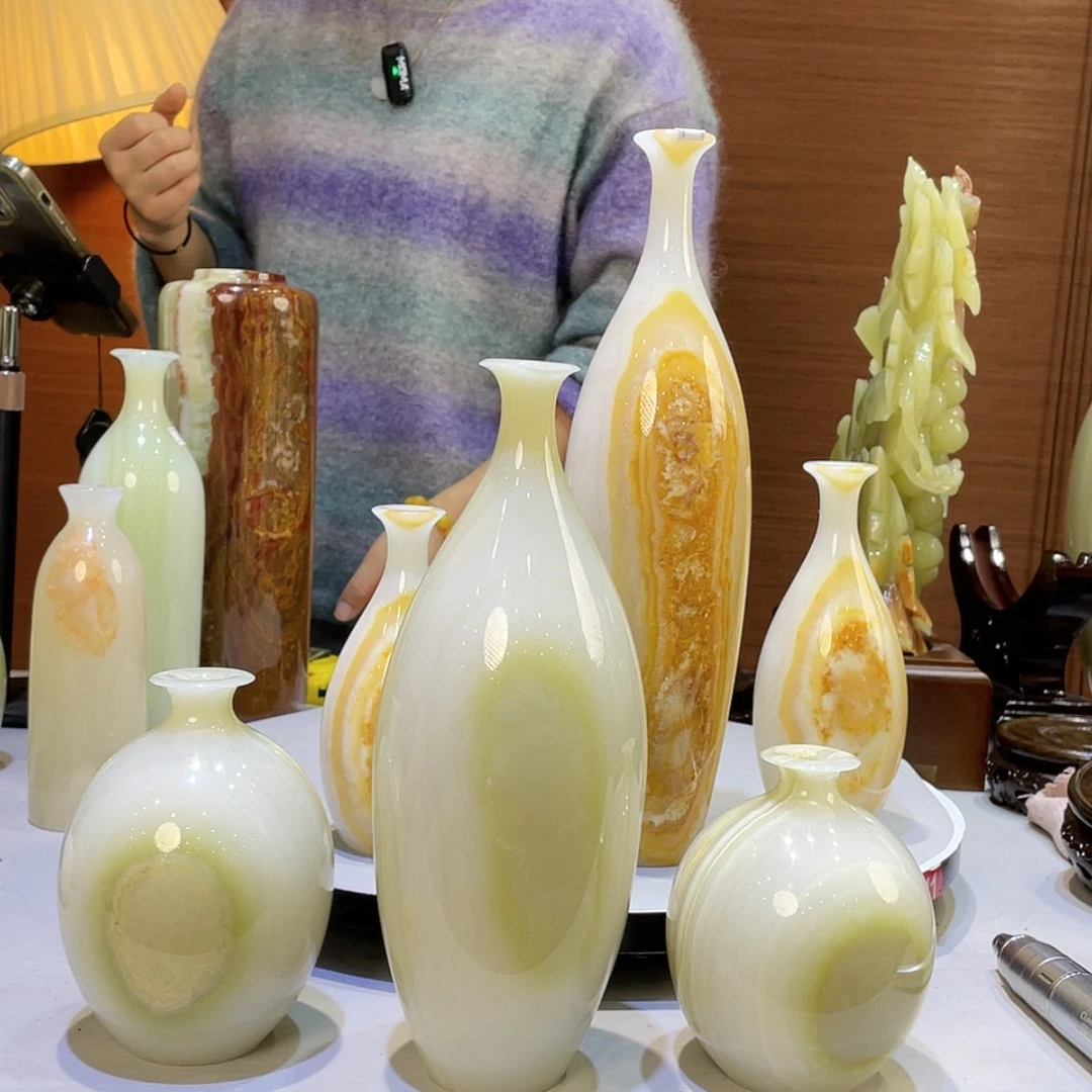 【闪购商品】玉石花瓶根雕好***喝