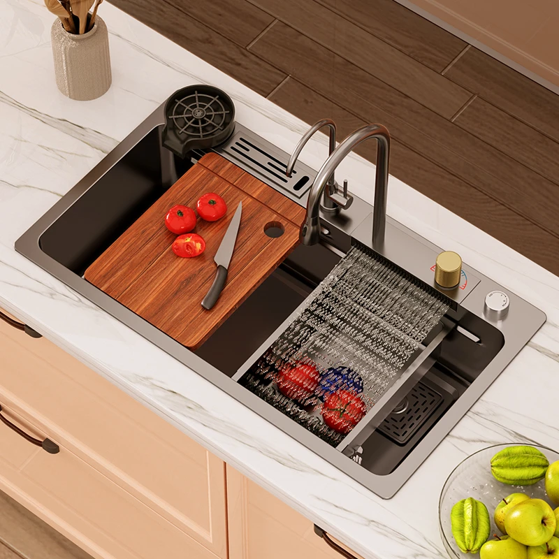 刀架款手工不锈钢水槽台上台下槽洗碗槽厨房单槽洗菜池纳米新款