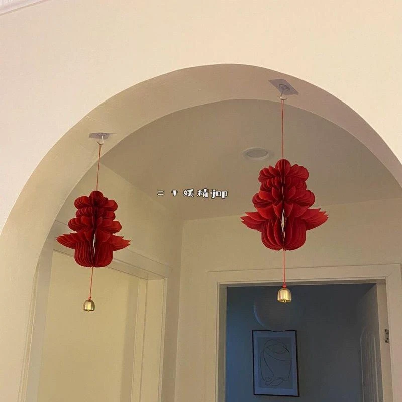 新年2024中式灯笼春字铜铃挂饰铃铛过年春节龙年装饰布置挂件灯笼