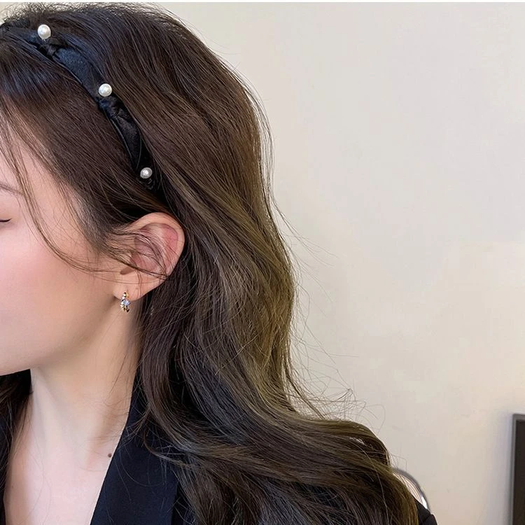 婉之恋小香风珠珠发卡韩国打结压发洗脸头箍新款气质简约百搭头饰