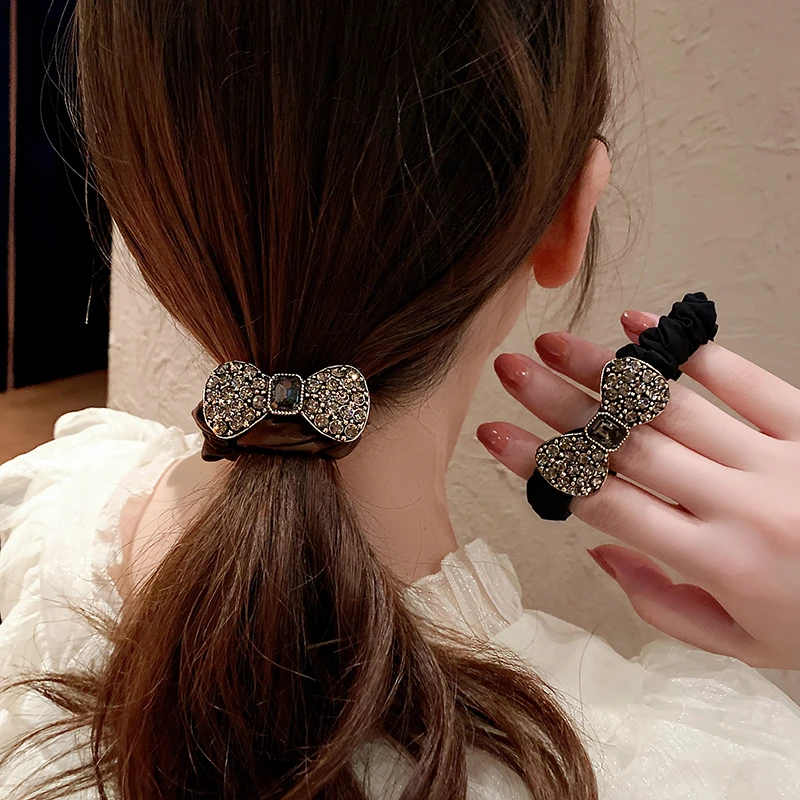 婉之恋 合金布艺发饰 韩版百搭蝴蝶结扎头发女发饰发圈发绳小肠圈