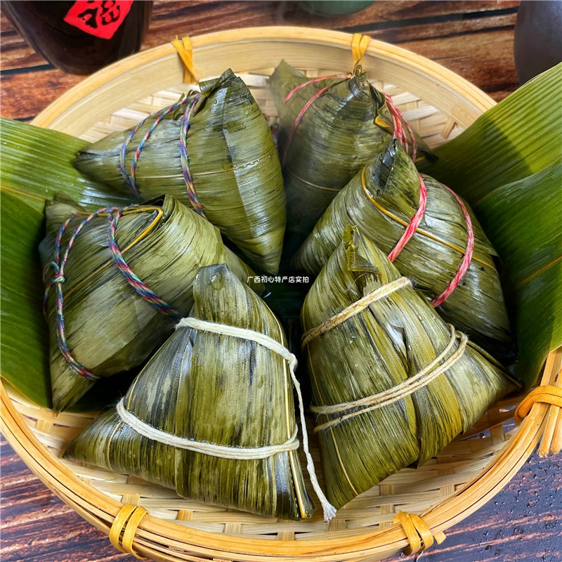 广西河池板栗鲜肉粽巴马端午大肉粽绿豆板栗灰水碱水大粽子农家