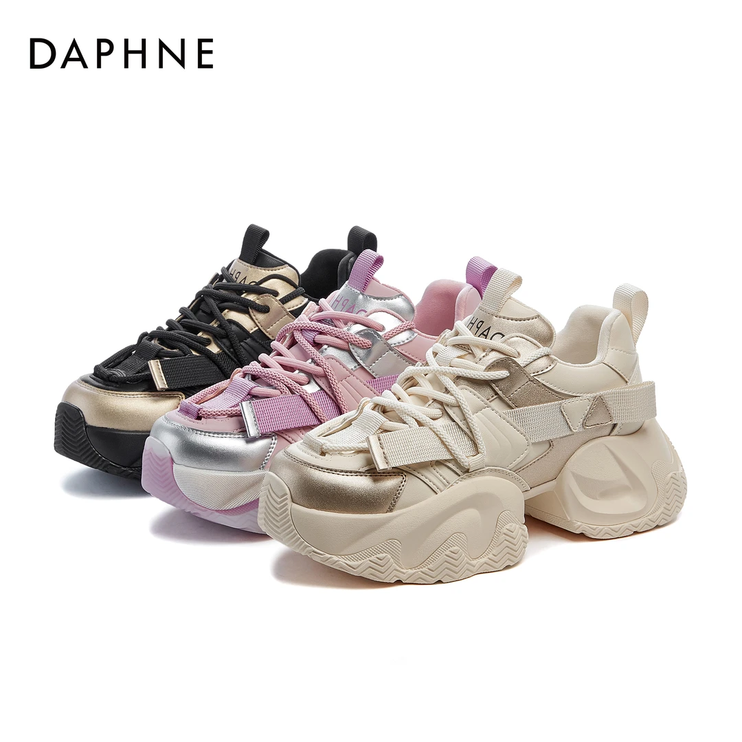 Daphne/达芙妮时尚休闲鞋2024新款休闲ins厚底潮流百搭系带鞋X