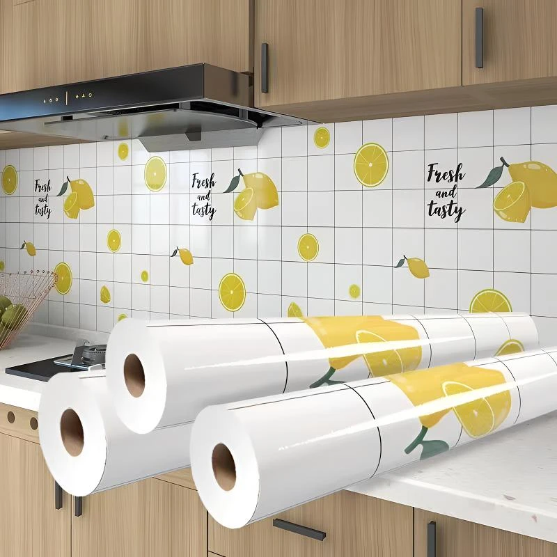 厨房贴纸加厚防潮防火防油耐高温灶台防污耐磨自粘贴铝箔墙纸墙贴