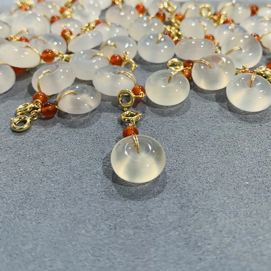 玛瑙玉髓平安扣吊坠（多样性发一件）DZ-1134