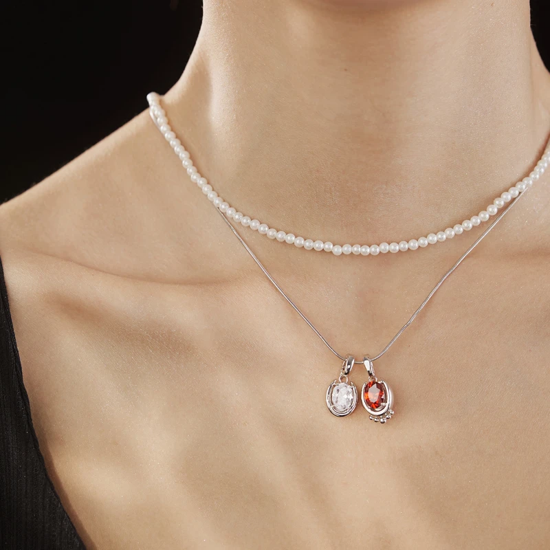 一川月白 坠链均925银仿珍珠 轻奢时尚高级感百搭【花园派对项链】