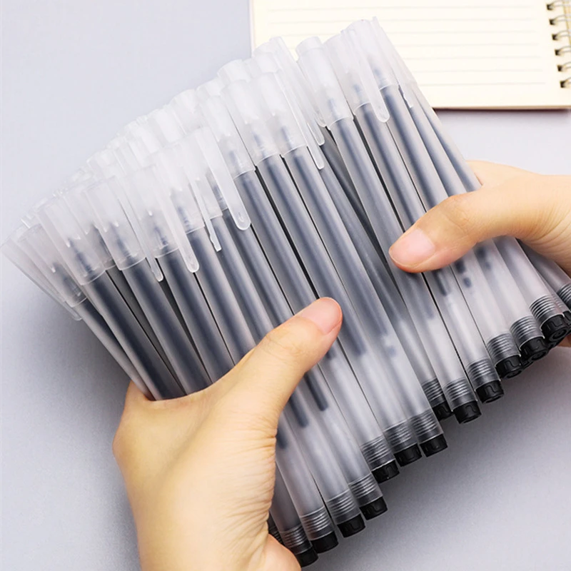 中性笔0.5mm针管圆珠笔签字笔水笔黑色碳素笔文具学生 用品