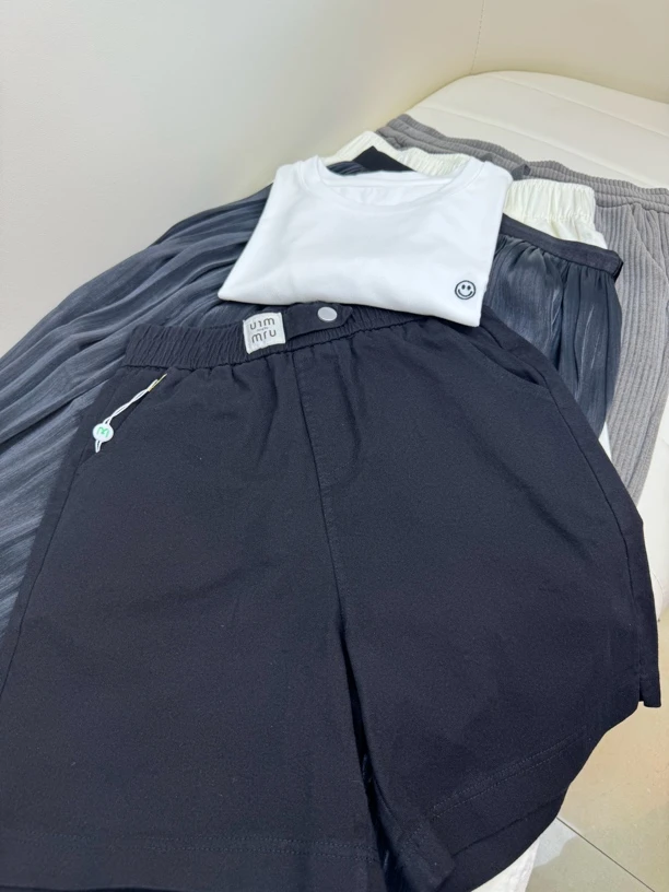 杨姐家 四分休闲短裤 百搭黑色舒适简约潮流