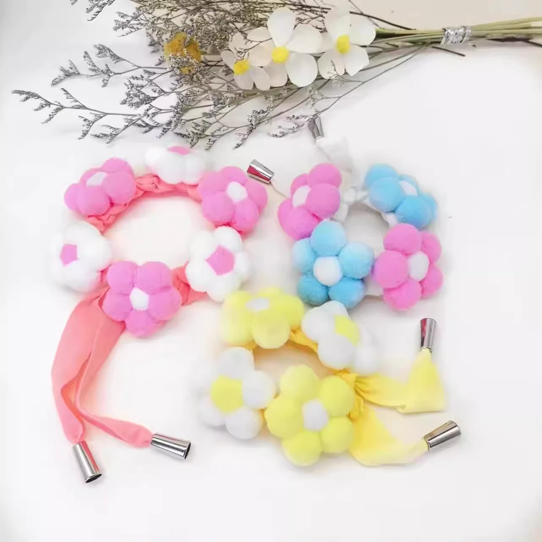 猫咪项圈手工编织马卡龙彩花朵宠物围脖可爱花朵颈圈狗狗宠物脖圈