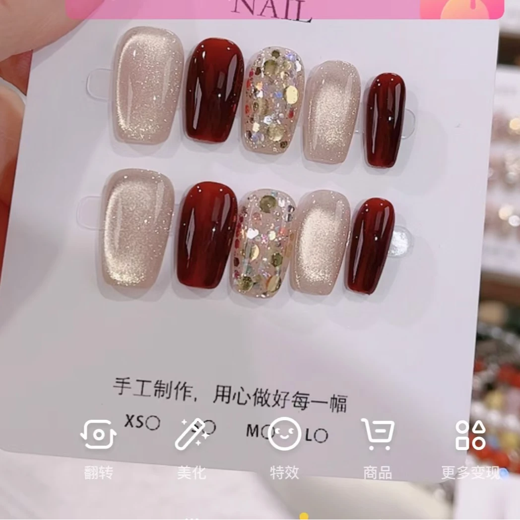 【纽约时报】纯手工定制纯手工穿戴甲10片装