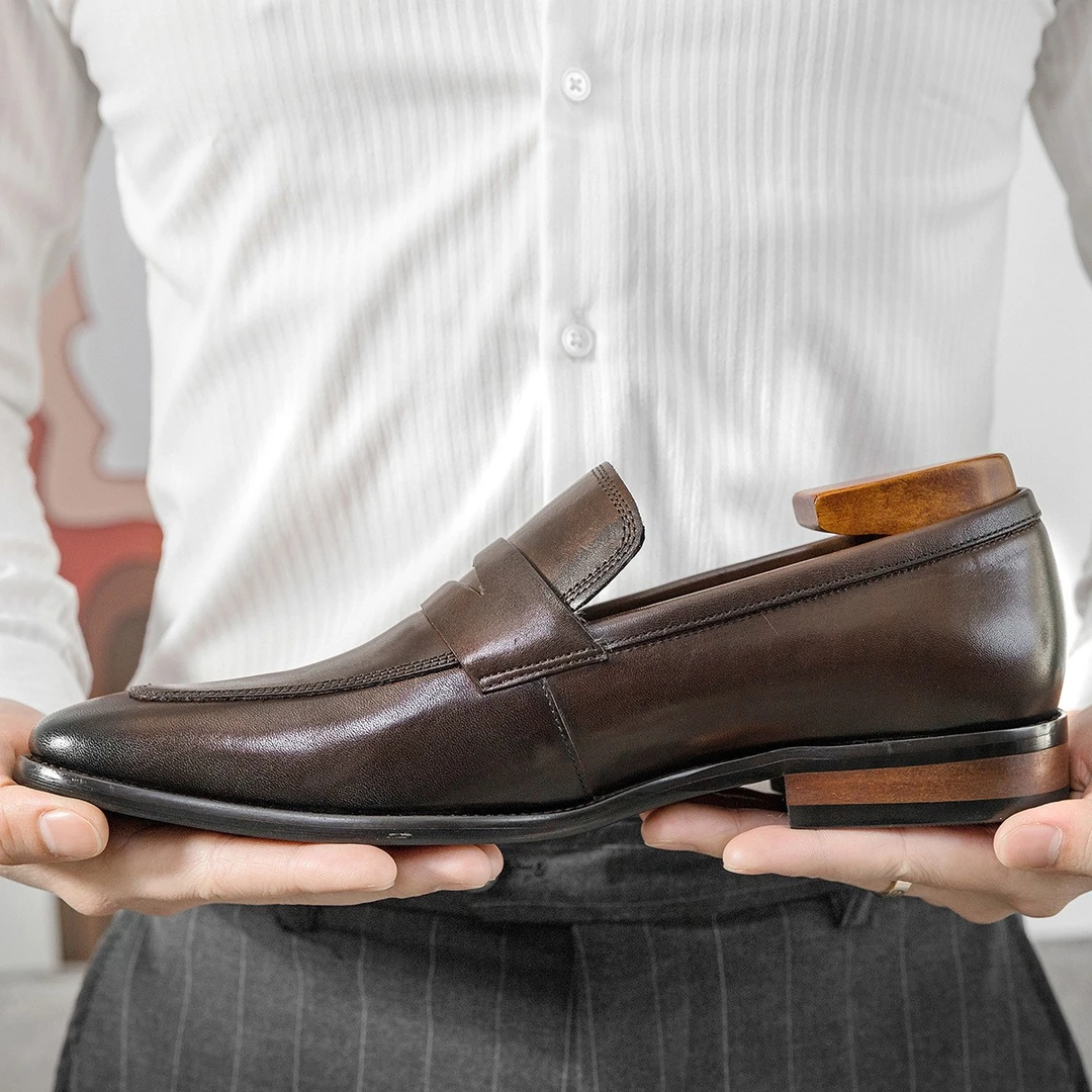 男休闲豆豆鞋潮/谁穿谁帅/英伦复古手工韩版一脚蹬懒人真皮乐福鞋