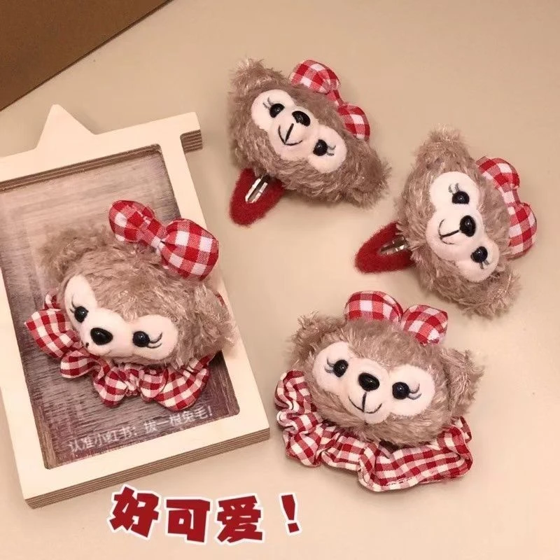 可爱雪莉玫ins发圈发绳学院风JK风红格子女孩少女心发夹发饰女