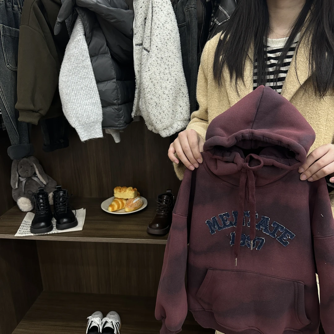【mi超叔童品】儿童冬季新款时尚韩版连帽卫衣加厚宽松百搭上衣