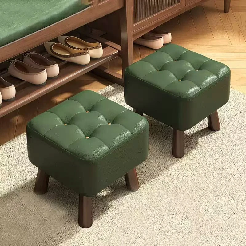 小凳子家用客厅茶几凳皮革沙发凳脚踏门口换鞋凳实木腿小板凳矮凳