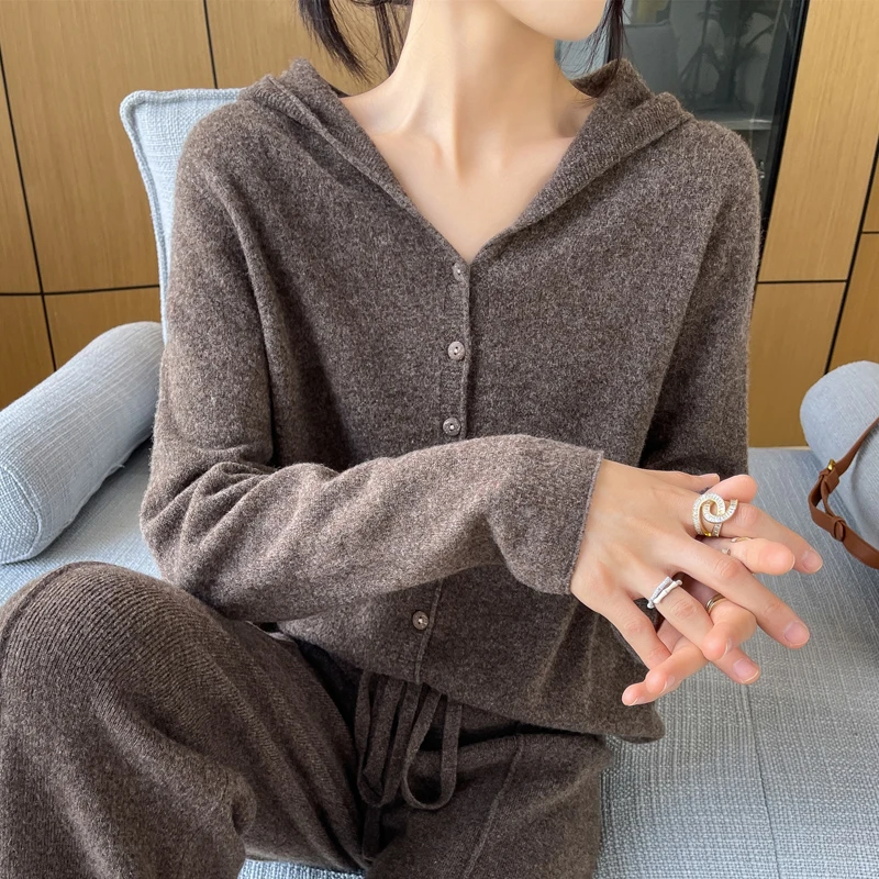 X&K 新品！100羊毛一线成衣长袖百搭气质时尚纯色休闲宽松显瘦