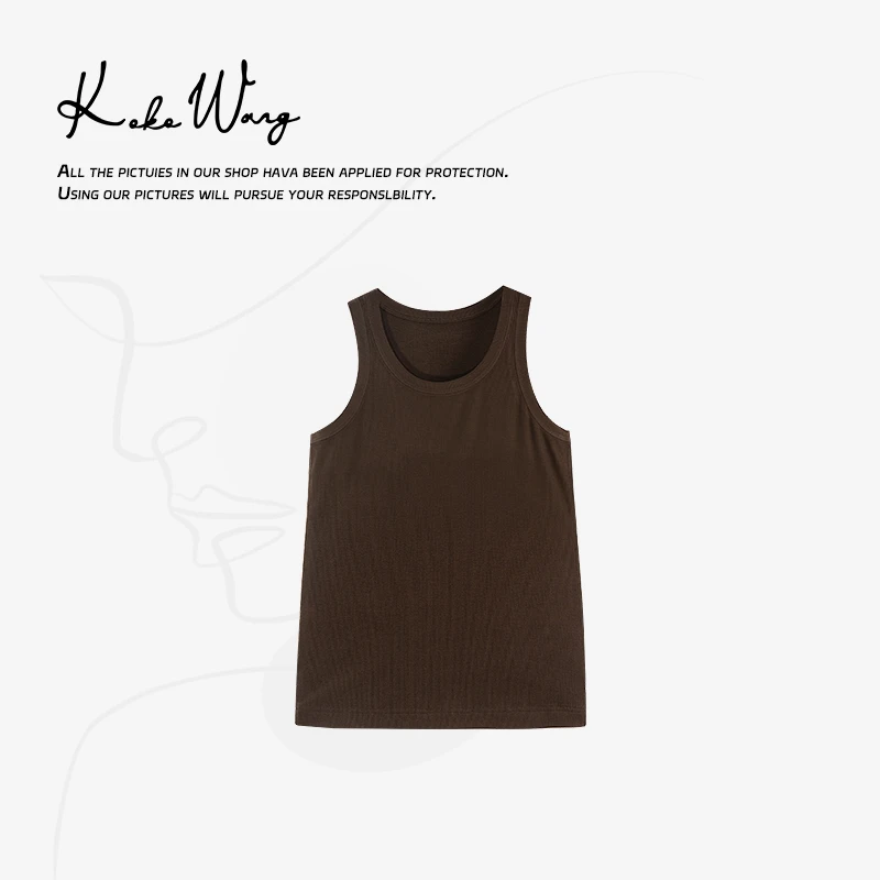 KOKO WANG 小众设计高级U领修身显瘦时尚百搭无袖背心 29577