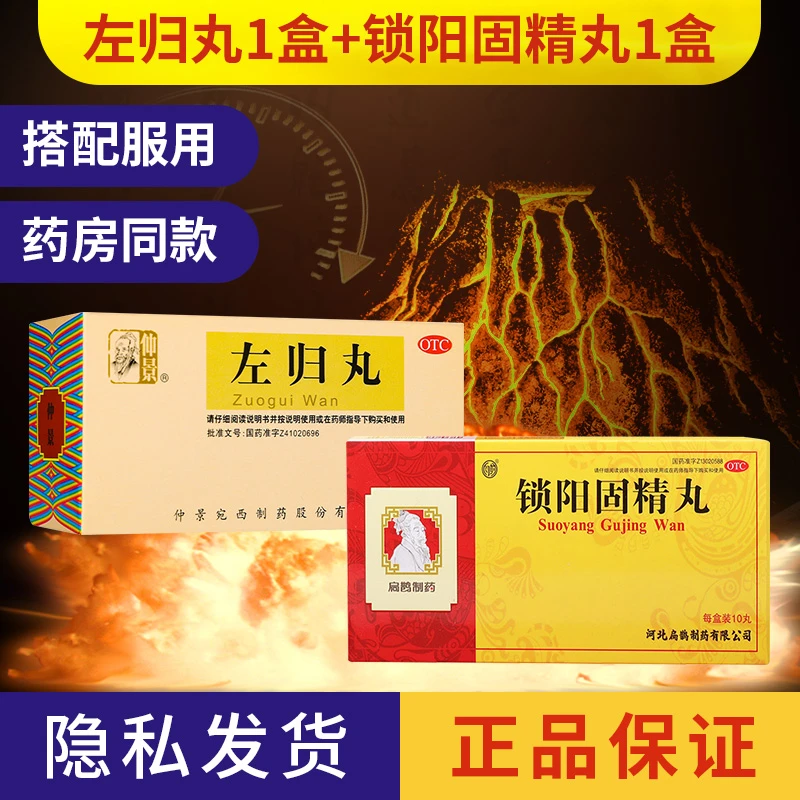 仲景 左归丸45g向前锁阳固精丸9g*10丸肾虚盗汗神疲口燥温肾固精