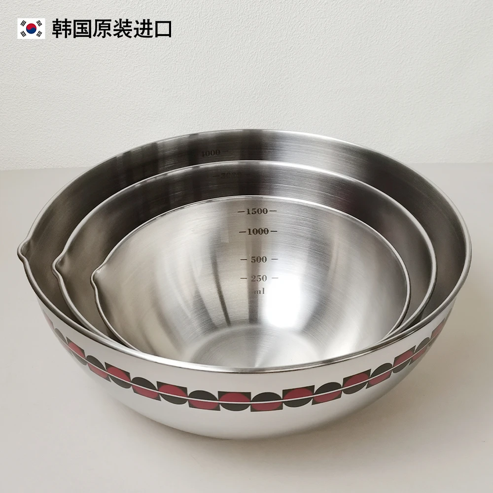 韩国进口~EX不锈钢沙拉碗优质钢304大中小号加厚不锈钢盆钢碗