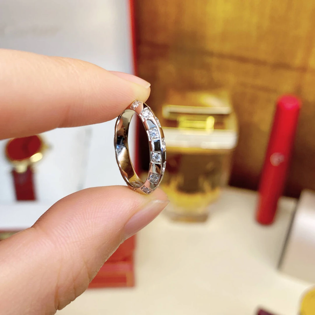 925银合成锆石戒指 定制厚镀1MIL设计款棋盘双排戒指dois12