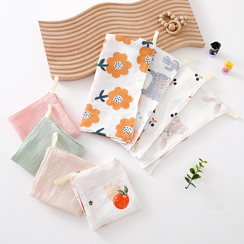 婴儿超软柔纯棉纱布毛巾新生儿口水巾洗脸小方巾宝宝手绢全棉手帕