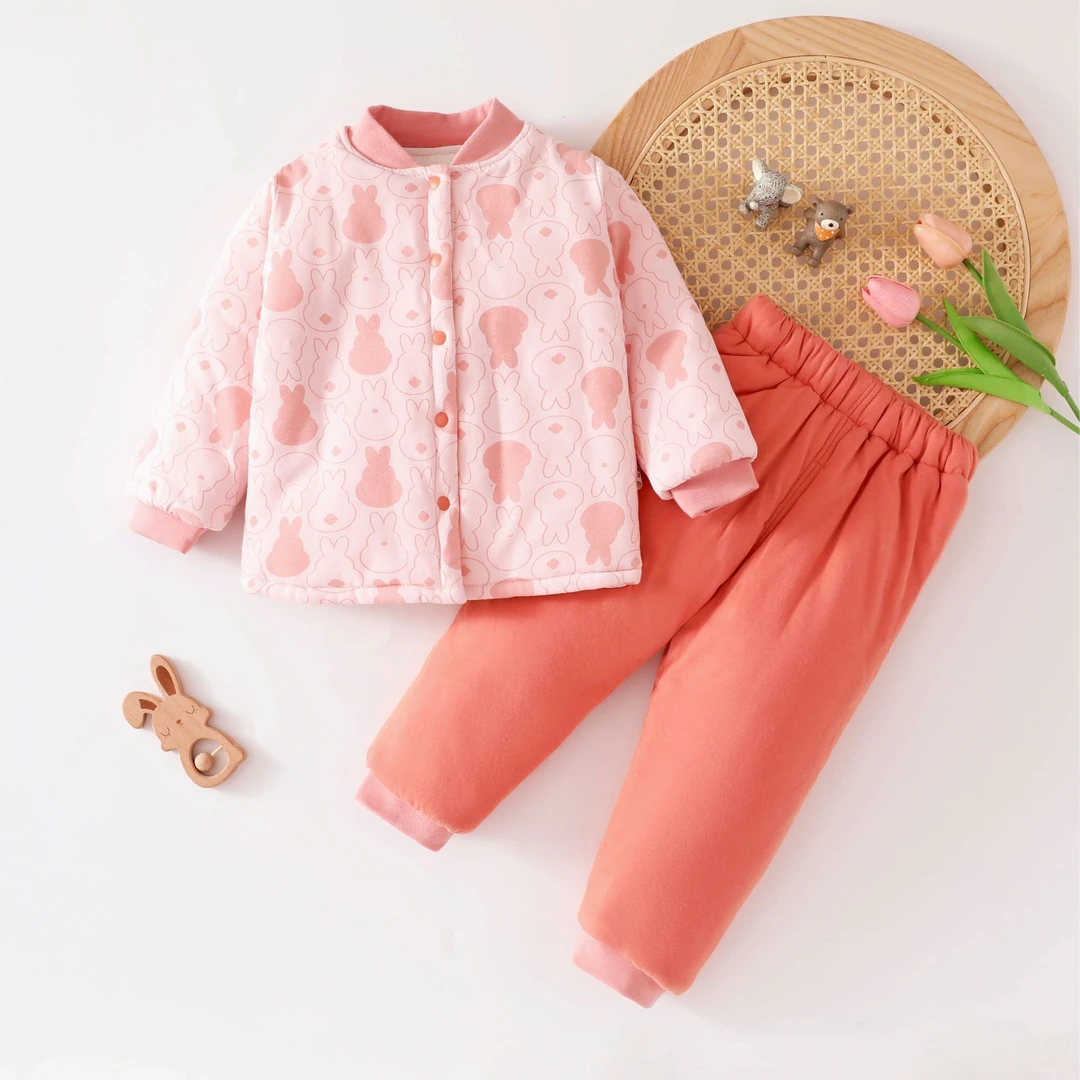 宝宝手工棉衣 儿童厚款纯棉花保暖套装 薄棉分体棉花内胆棉衣