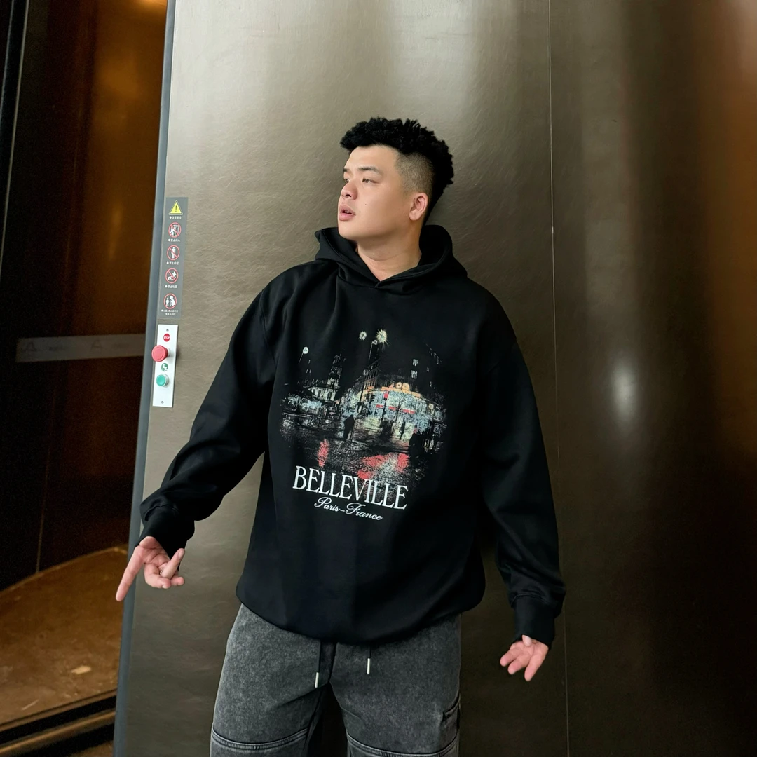 【男人的夜晚】秋冬大码男装冬季潮卫衣300斤可穿卫衣简潮卫衣66015