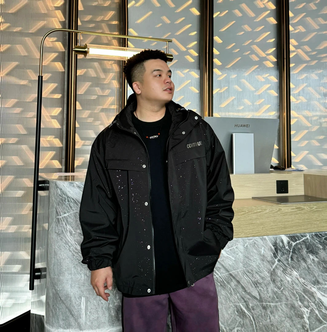 男士秋冬夹克胖子男生穿衣搭配大码男装微胖男装秋季高领外套3032