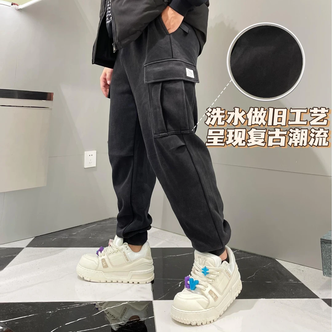 【工装裤】冬款长裤秋季男装微胖潮牌男装胖子大码男装潮流卫裤9828