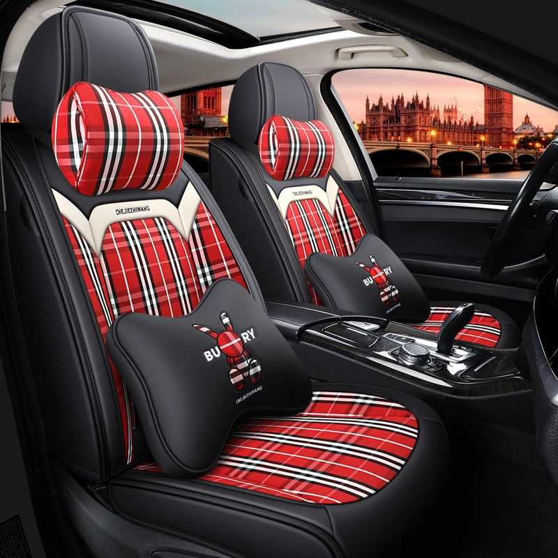 汽车坐垫四季通用新款本佃CRV凌派XRV雅阁座椅套英伦格座套全包