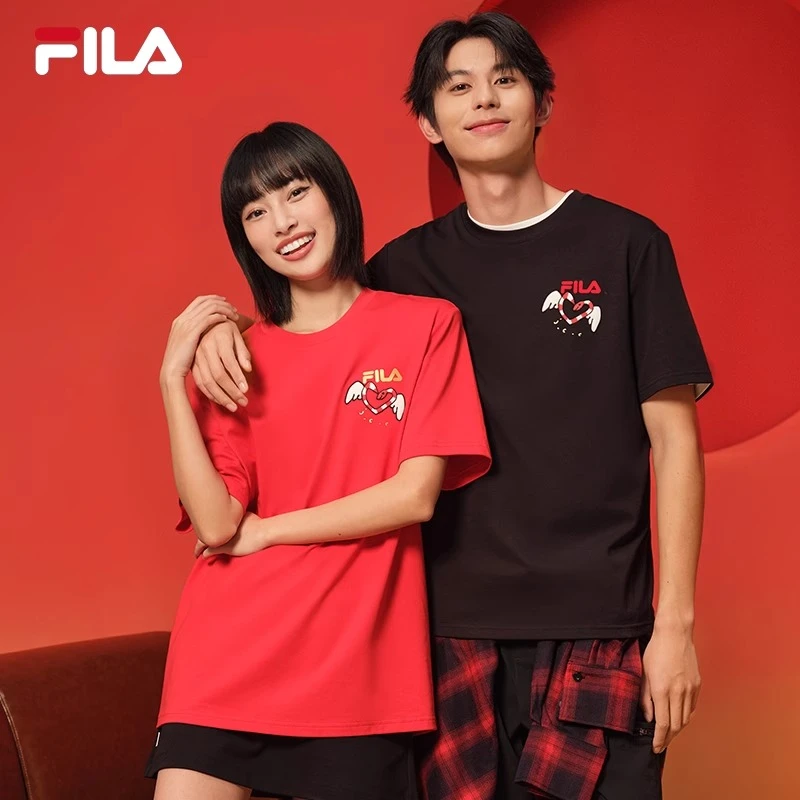 FILA叕运蛇斐乐情侣套头卫衣春新款时尚拼接撞色氧气F11U519101