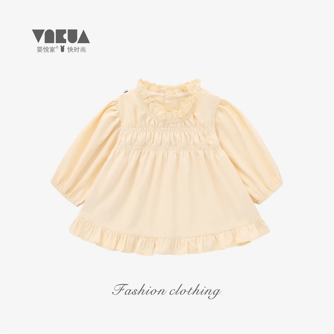 婴悦家春秋款女宝宝上身洋气奶呼罗拉女童娃娃衫上衣 87832