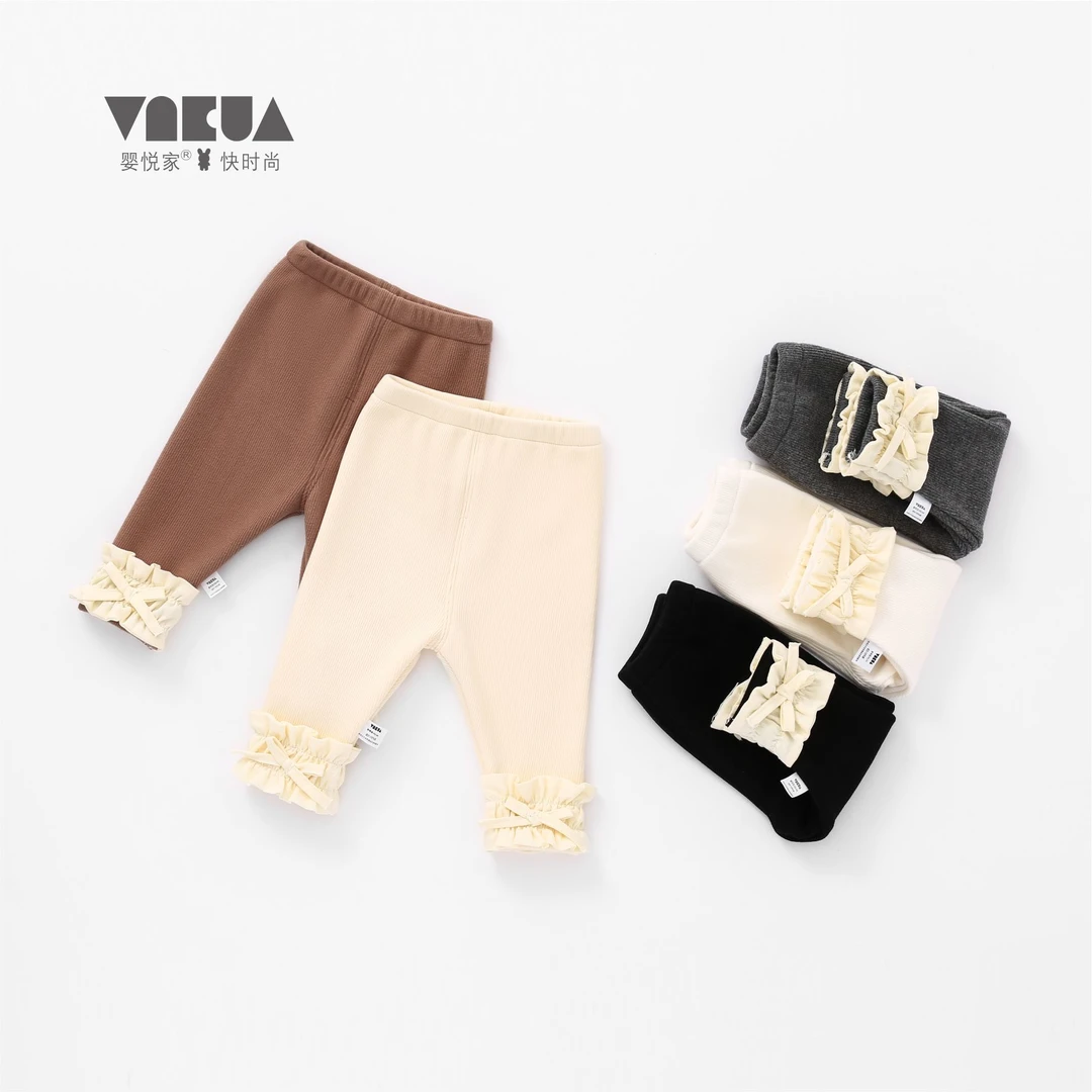 婴悦家0-3岁女宝宝秋冬款韩版洋气外穿婴童复合绒打底裤 86484