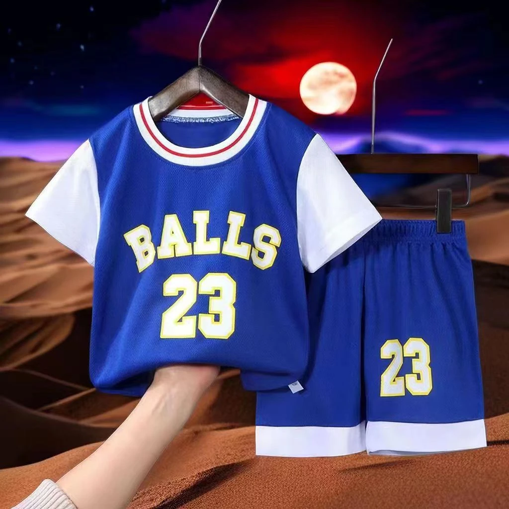 新款儿童篮球服套装夏季衣服速干训练服时尚服装潮牌套装两件套