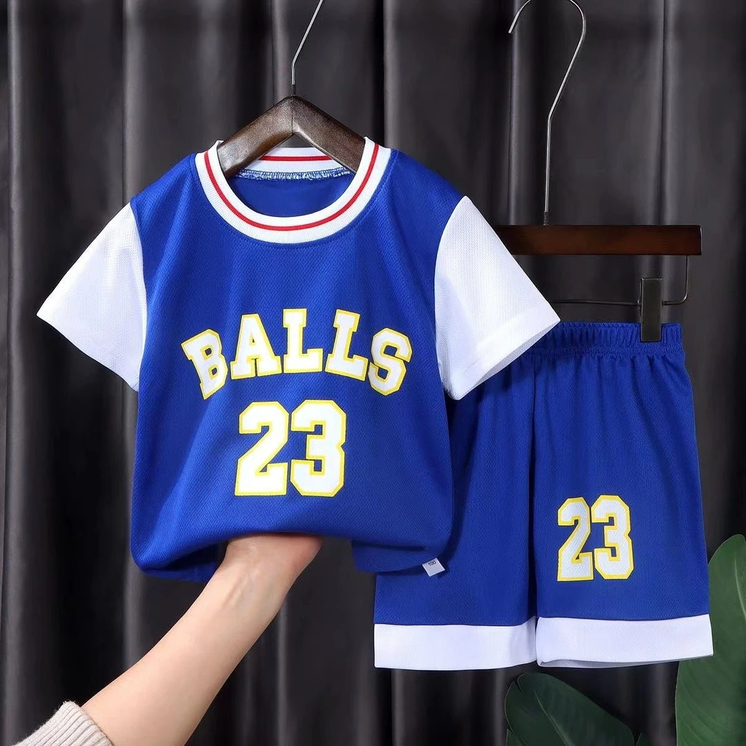 新款儿童篮球服套装夏季衣服速干幼儿园表演训练服时尚两件套男童
