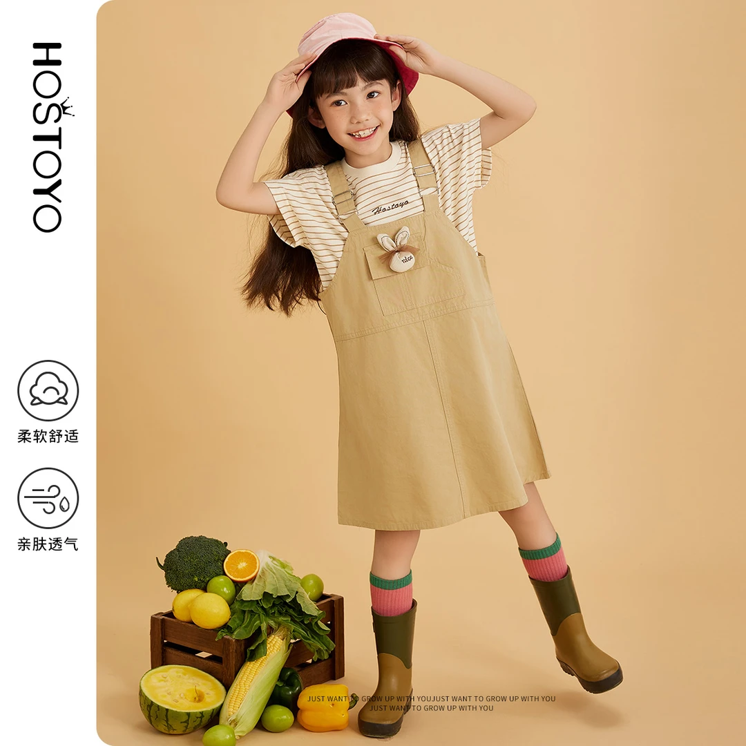 皇室童缘儿童女童2024夏季新款可爱时尚百搭背带裙15680472002