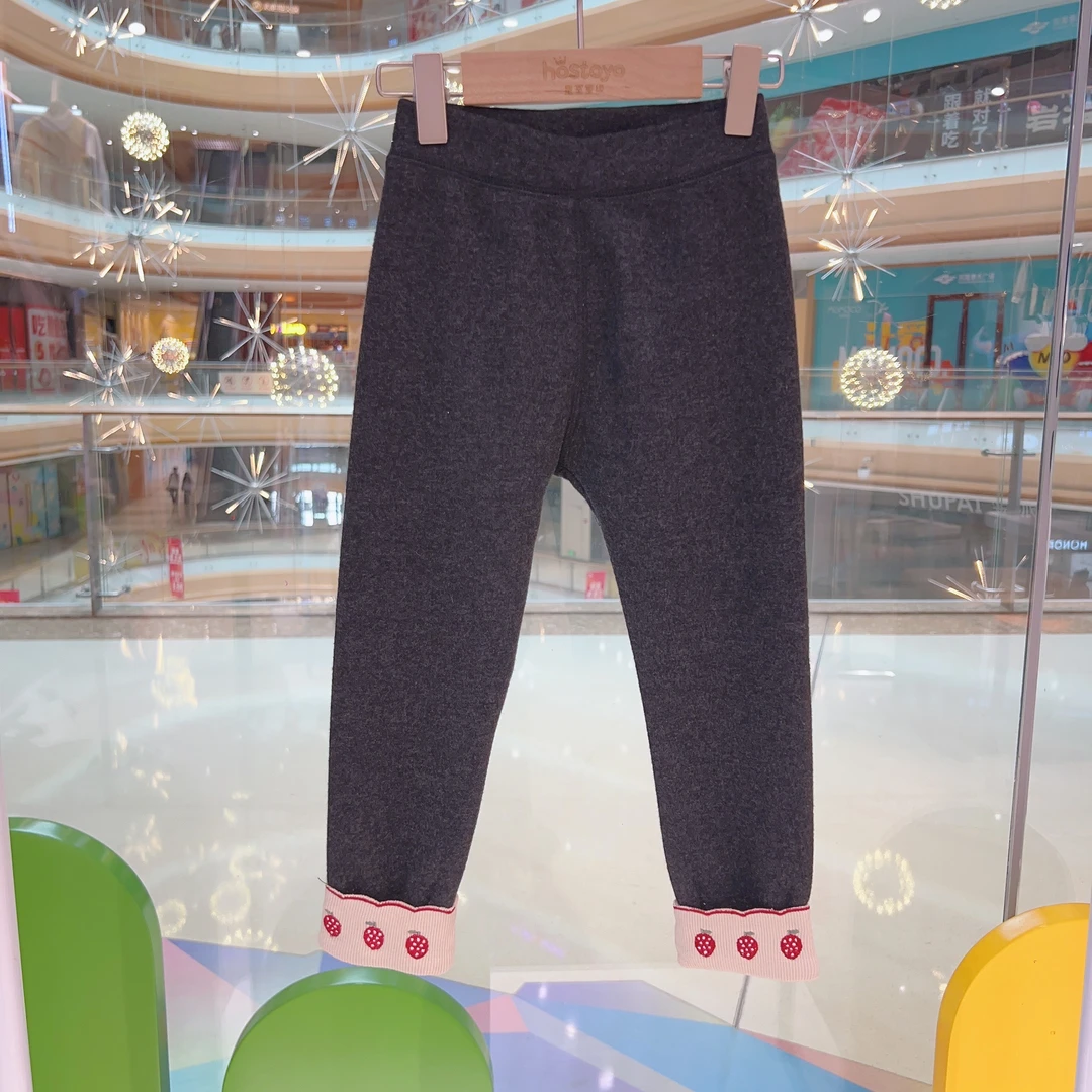 皇室童缘2024冬季新品女童加绒洋气外穿加绒打底裤15880360001