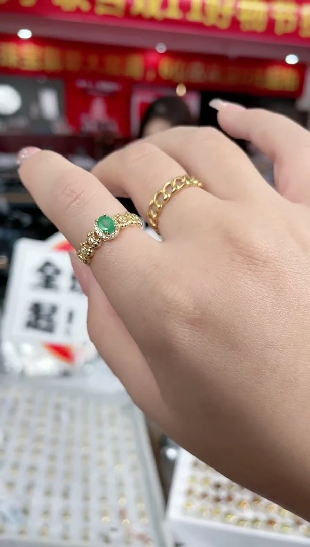 【闪购商品】祖母绿戒指银S925镶嵌买断